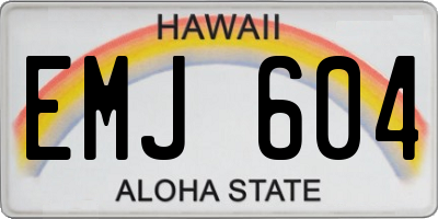 HI license plate EMJ604