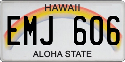 HI license plate EMJ606