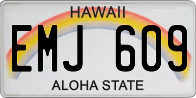 HI license plate EMJ609
