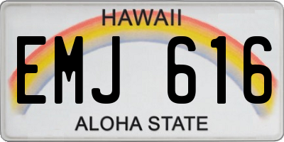 HI license plate EMJ616
