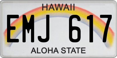 HI license plate EMJ617