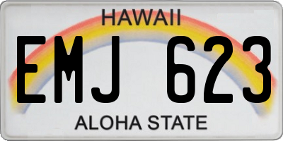 HI license plate EMJ623