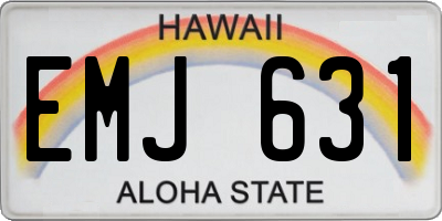 HI license plate EMJ631