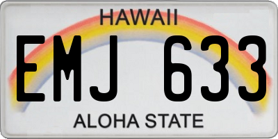 HI license plate EMJ633