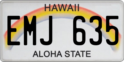 HI license plate EMJ635