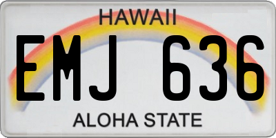 HI license plate EMJ636