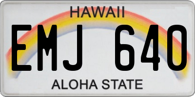 HI license plate EMJ640