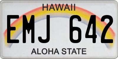 HI license plate EMJ642