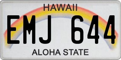HI license plate EMJ644