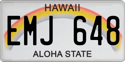 HI license plate EMJ648