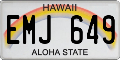 HI license plate EMJ649