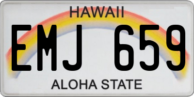 HI license plate EMJ659