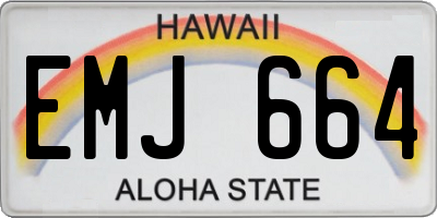 HI license plate EMJ664