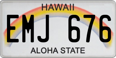 HI license plate EMJ676