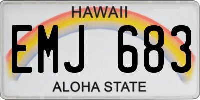 HI license plate EMJ683