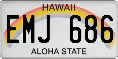 HI license plate EMJ686