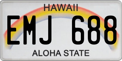 HI license plate EMJ688