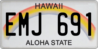 HI license plate EMJ691