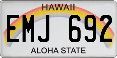 HI license plate EMJ692