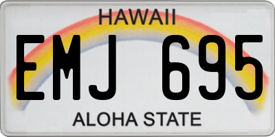 HI license plate EMJ695