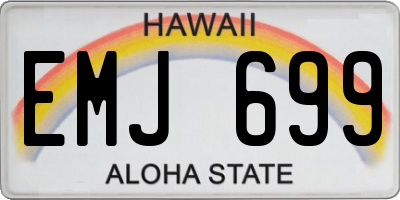 HI license plate EMJ699