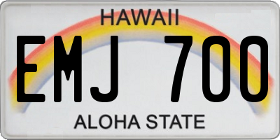 HI license plate EMJ700