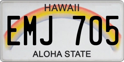 HI license plate EMJ705
