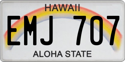 HI license plate EMJ707