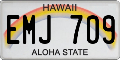 HI license plate EMJ709