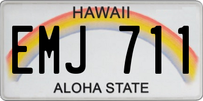 HI license plate EMJ711