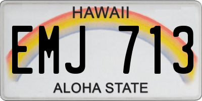 HI license plate EMJ713