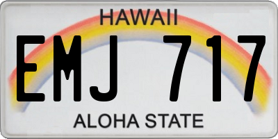 HI license plate EMJ717