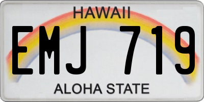 HI license plate EMJ719