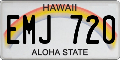 HI license plate EMJ720