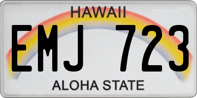 HI license plate EMJ723