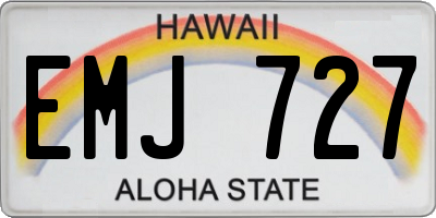 HI license plate EMJ727