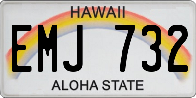 HI license plate EMJ732