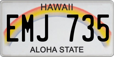 HI license plate EMJ735