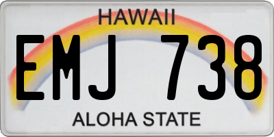HI license plate EMJ738