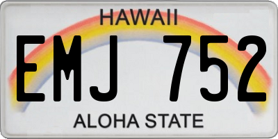 HI license plate EMJ752