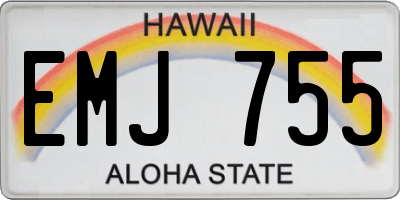 HI license plate EMJ755