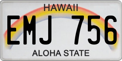 HI license plate EMJ756