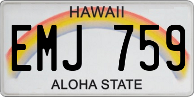 HI license plate EMJ759