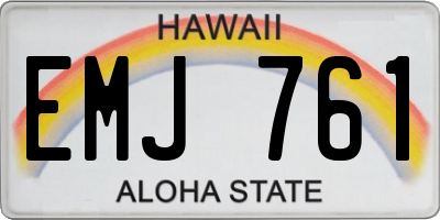 HI license plate EMJ761