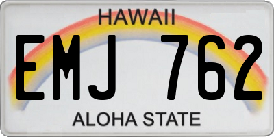 HI license plate EMJ762