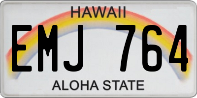 HI license plate EMJ764