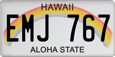 HI license plate EMJ767