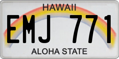 HI license plate EMJ771