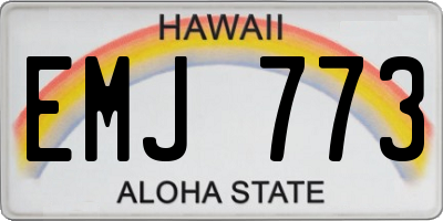 HI license plate EMJ773