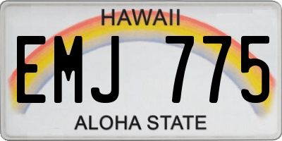 HI license plate EMJ775